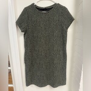 LOFT Black and Green Textured Mini Dress